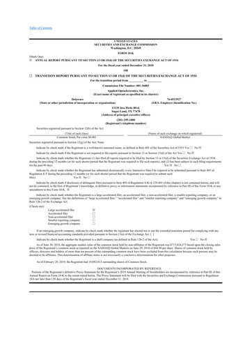 Thumbnail Applied Optoelectronics 10-K Annual Report 2018