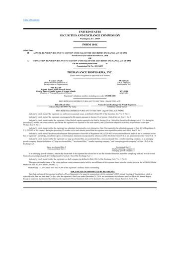 Thumbnail Theravance Biopharma
 10-K Annual Report 2018