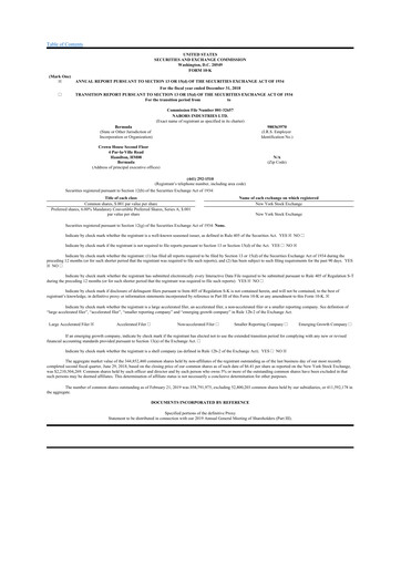 Miniature Nabors Industries
 10-K Rapport annuel 2018