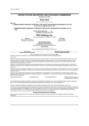 Thumbnail TTEC 10-K Annual Report 2018