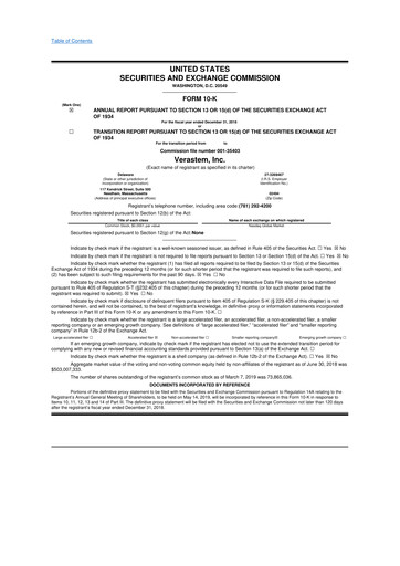 Thumbnail Verastem Oncology
 10-K Annual Report 2018
