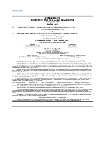 Vorschaubild Camping World
 10-K Jahresbericht 2018