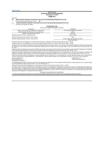 Thumbnail FS Bancorp 10-K Annual Report 2018