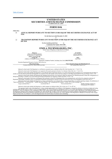 Thumbnail Exela Technologies
 10-K Annual Report 2018