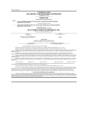 Thumbnail KLX Energy Services 10-K Annual Report 2018