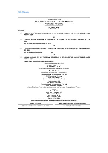 Thumbnail Affimed
 20-F Annual Report 2018