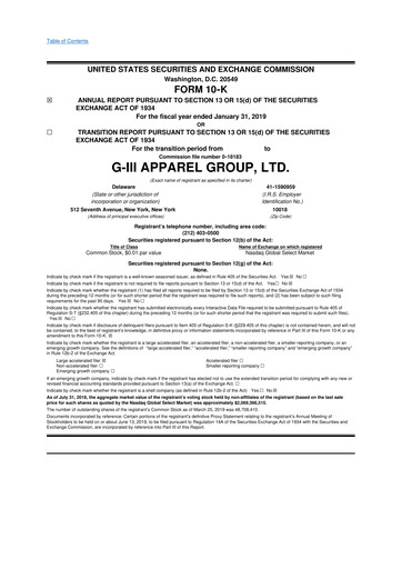 Thumbnail G-III Apparel Group 10-K Annual Report 2019