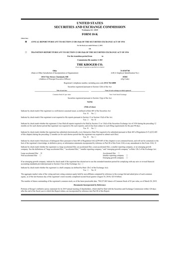 Thumbnail Kroger 10-K Annual Report 2018