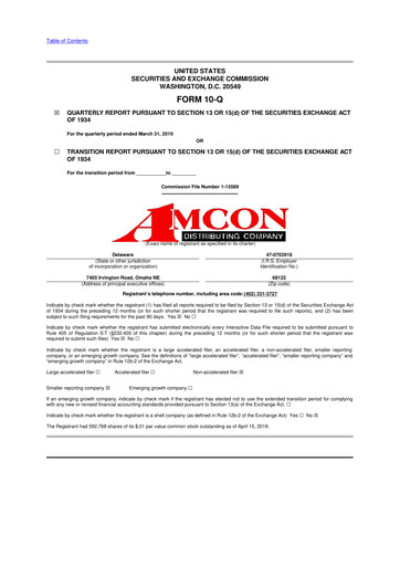 Vorschaubild AMCON Distributing Company 10-Q Quartalsbericht  