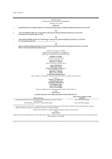 Thumbnail Grupo Aval
 20-F Annual Report 2018