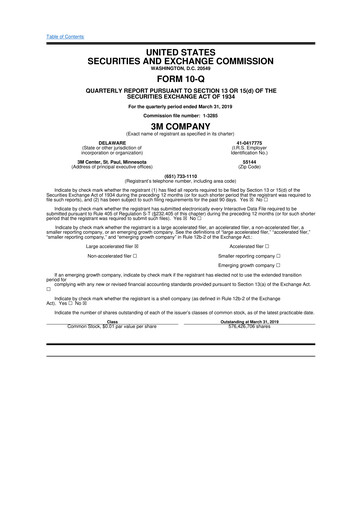 Thumbnail 3M 10-Q Quarterly Report FY2019 