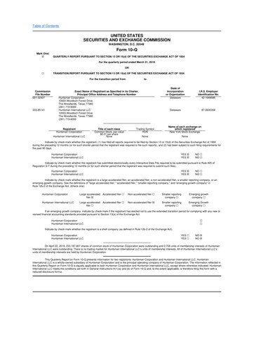 Vorschaubild Huntsman Corporation
 10-Q Quartalsbericht 2019 