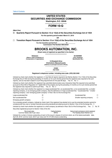 Thumbnail Azenta 10-Q Quarterly Report FY2019 