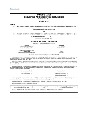 Vorschaubild Primoris Services Corporation
 10-Q Quartalsbericht 2019 