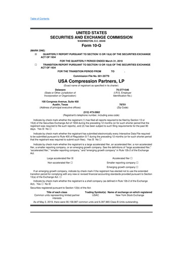 Thumbnail USA Compression Partners
 10-Q Quarterly Report FY2019 