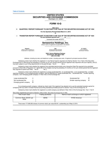 Thumbnail Senseonics Holdings
 10-Q Quarterly Report FY2019 