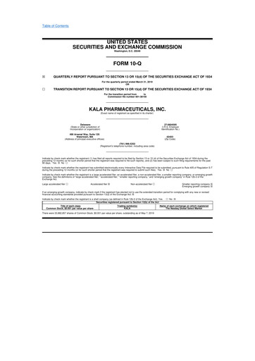 Thumbnail KALA BIO 10-Q Quarterly Report FY2019 