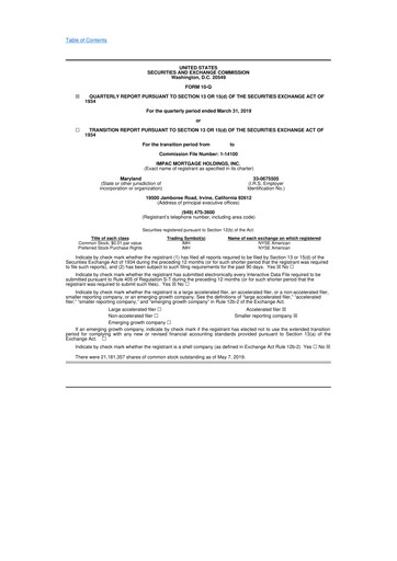 Thumbnail Impac Mortgage Holdings 10-Q Quarterly Report FY2019 