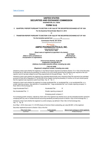 Thumbnail Ampio Pharmaceuticals 10-Q Quarterly Report FY2019 