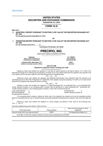 Thumbnail Precipio 10-Q Quarterly Report FY 