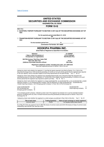 Miniature HOOKIPA Pharma 10-Q Rapport trimestriel  