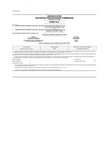 Thumbnail Sportsman's Warehouse 10-Q Quarterly Report FY2020 