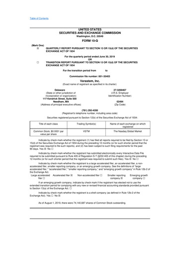 Thumbnail Verastem Oncology
 10-Q Quarterly Report FY2019 
