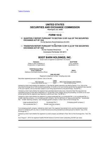 Thumbnail Boot Barn Holdings
 10-Q Quarterly Report FY2020 