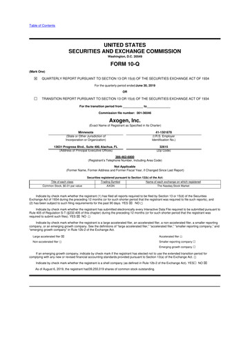 Thumbnail Axogen 10-Q Quarterly Report FY2019 