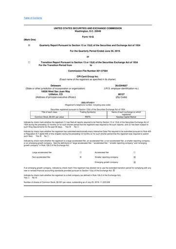Thumbnail CPI Card Group 10-Q Quarterly Report FY2019 