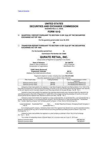 Vorschaubild QVC Group 10-Q Quartalsbericht 2019 