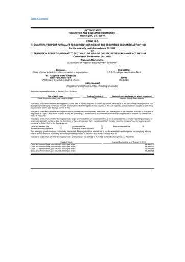 Thumbnail Tradeweb 10-Q Quarterly Report FY2019 