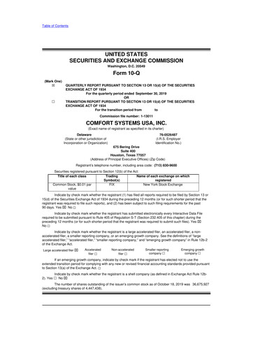 Thumbnail Comfort Systems USA 10-Q Quarterly Report FY2019 