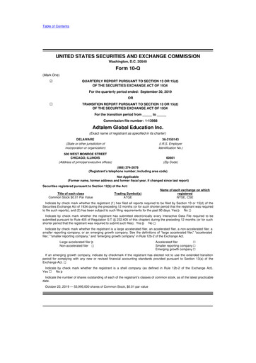 Thumbnail Adtalem Global Education
 10-Q Quarterly Report FY2020 