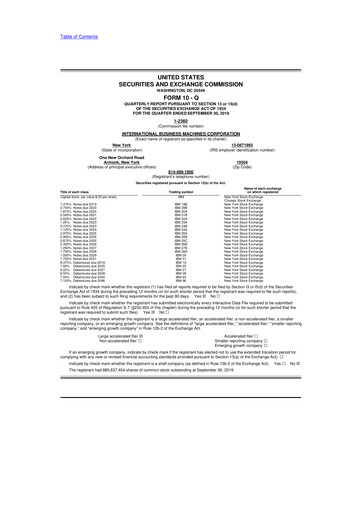 Vorschaubild IBM 10-Q Quartalsbericht 2019 