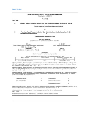 Thumbnail CPI Card Group 10-Q Quarterly Report FY2019 