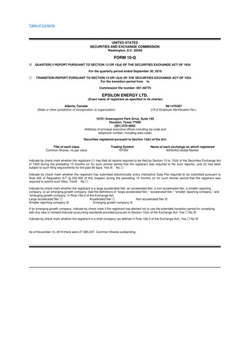 Thumbnail Epsilon Energy 10-Q Quarterly Report FY2019 