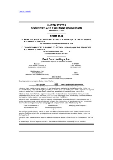 Thumbnail Boot Barn Holdings
 10-Q Quarterly Report FY2020 