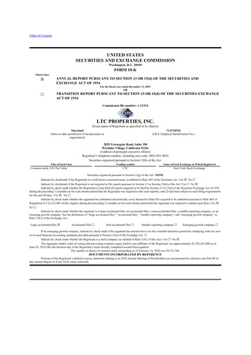 Thumbnail LTC Properties 10-K Annual Report 2019