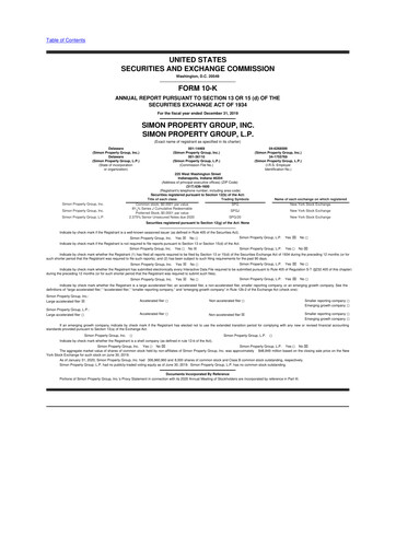 Thumbnail Simon Property Group 10-K Annual Report 