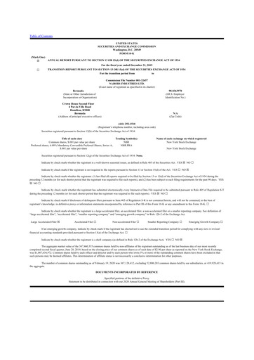 Miniature Nabors Industries
 10-K Rapport annuel 2019