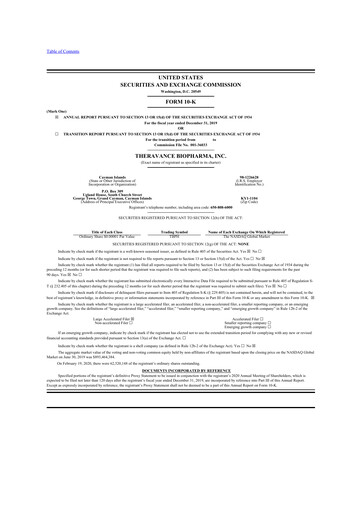 Thumbnail Theravance Biopharma
 10-K Annual Report 2019