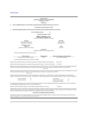 Thumbnail Hilltop Holdings 10-K Annual Report 2019