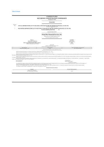 Thumbnail PennyMac Financial Services 10-K Annual Report 2019