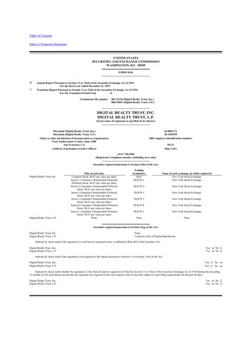 Thumbnail Digital Realty 10-K Annual Report 