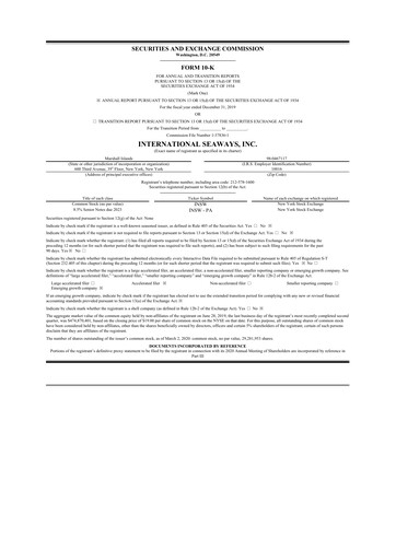 Thumbnail International Seaways 10-K Annual Report 2019