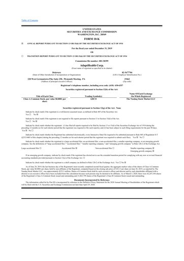 Thumbnail AdaptHealth 10-K Annual Report 2019