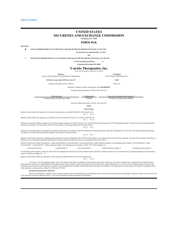 Thumbnail Y-mAbs Therapeutics
 10-K Annual Report 2019