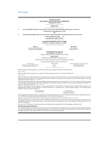 Thumbnail Target Hospitality 10-K Annual Report 2019