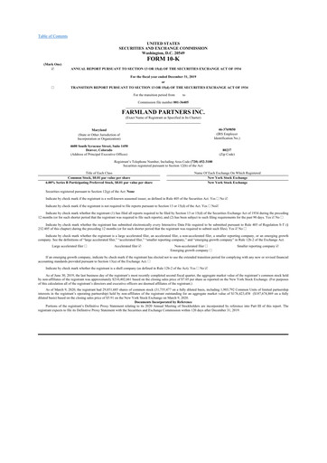 Thumbnail Farmland Partners
 10-K Annual Report 2019